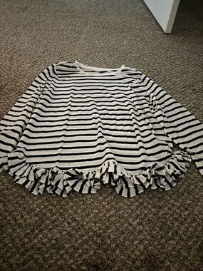 kate spade Black and White Striped Tee